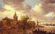 Jan van  Goyen A Church and a Farm on the Bank of a River Norge oil painting reproduction